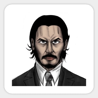 the perfect hit man, john wick portrait ecopop in revenge Sticker